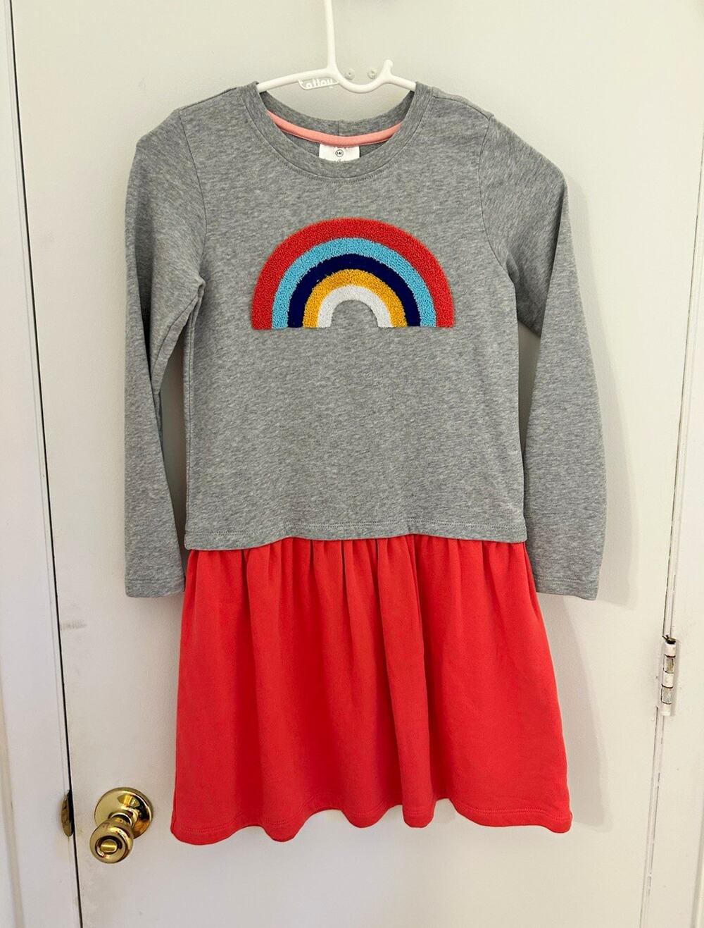 Hanna Andersson Girls Rainbow Colorblock Knit Dress Long Sleeve Size 10